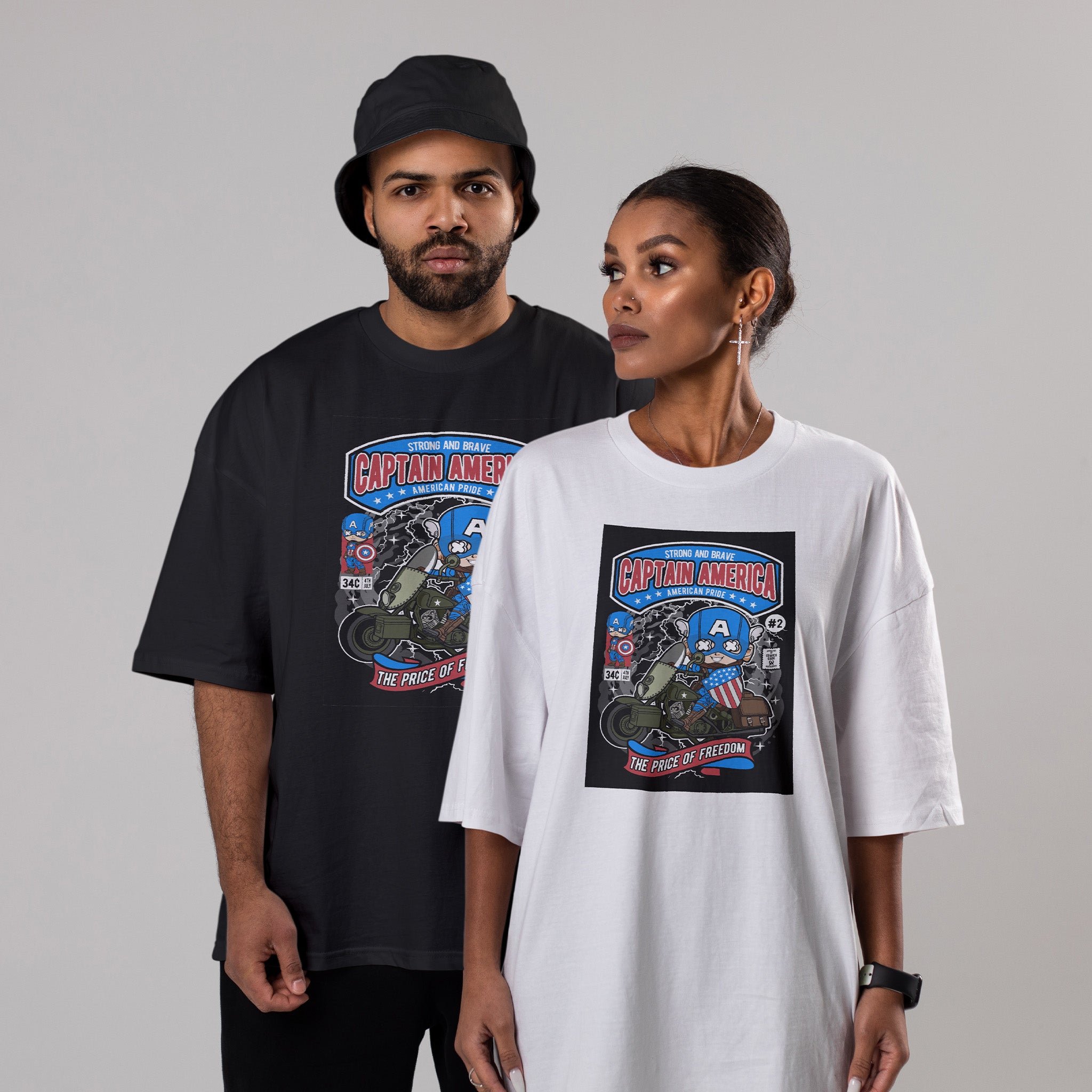 Captain America Unisex Oversized Classic T-Shirt