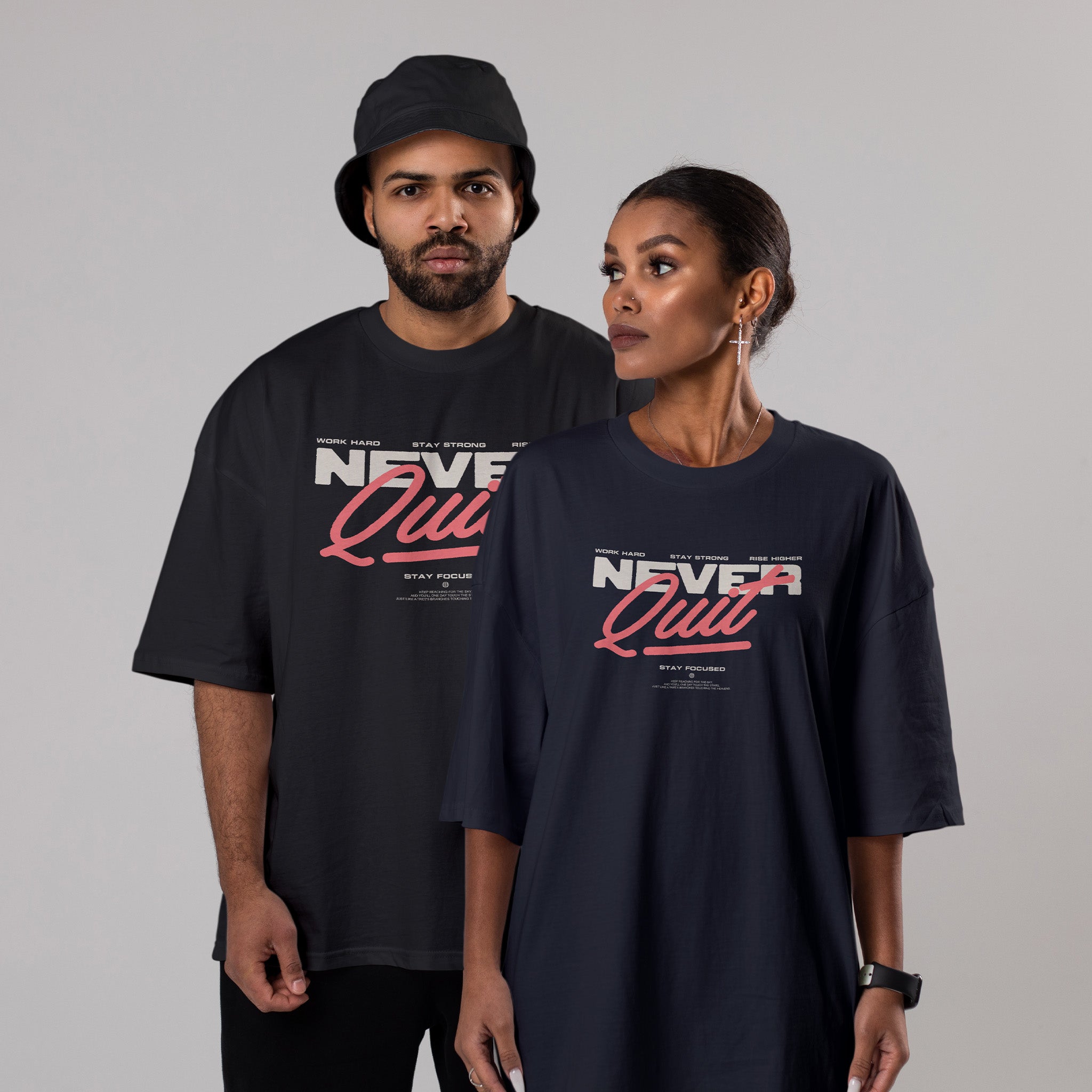 NEVER QUIT Unisex Oversized Classic T-Shirt