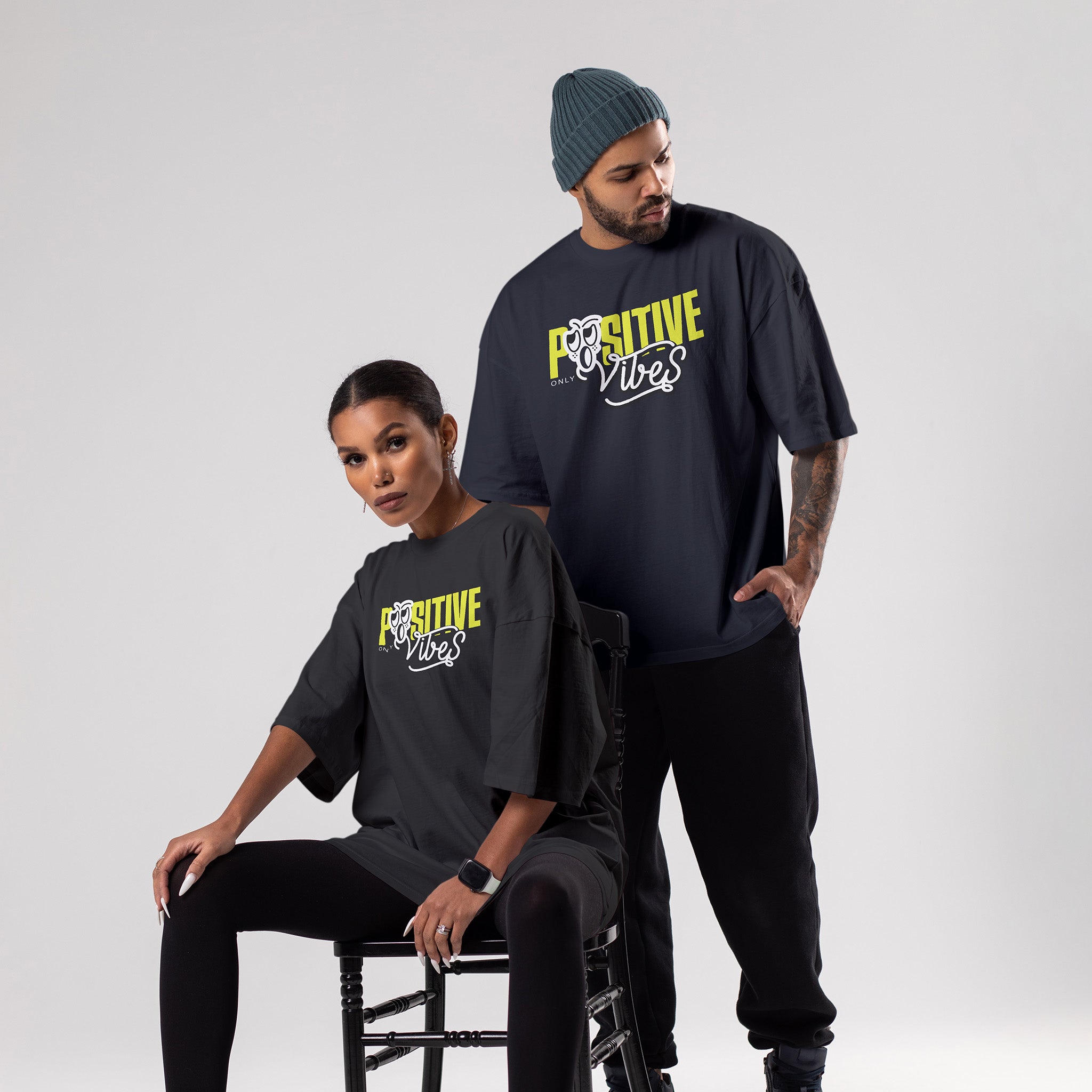 POSITIVE VIBES ONLY Unisex Oversized Classic T-Shirt